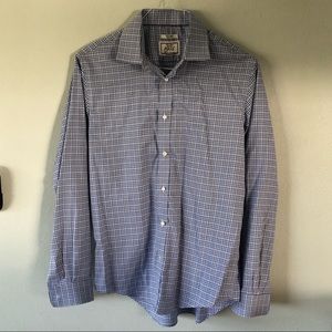 Slim fit blue and white dress shirt